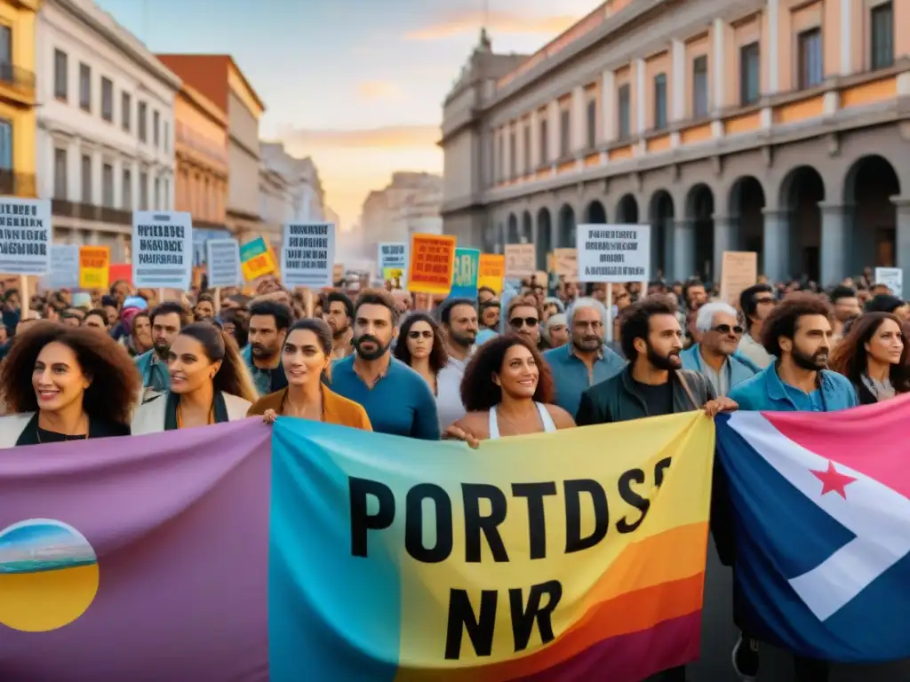 Activismo diverso en las calles de Montevideo, Uruguay, uniendo fuerzas por un cambio social positivo