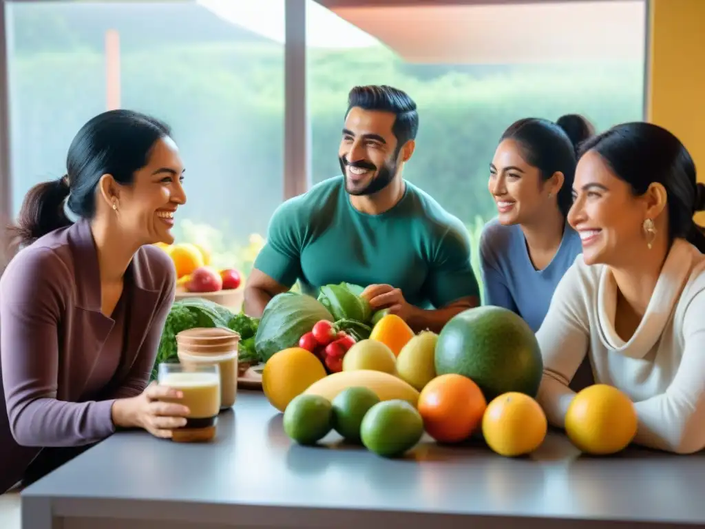 Alegre taller de nutrición integral en Uruguay, niños participando con entusiasmo