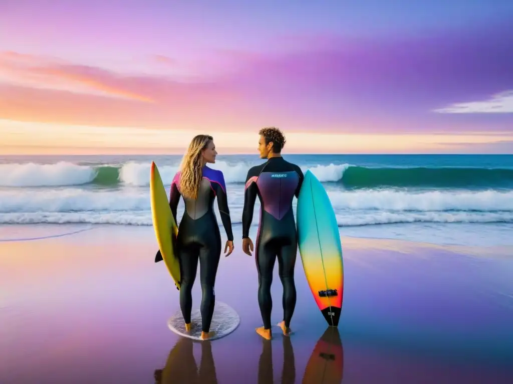 Un amanecer lleno de esperanza y unidad en una playa de Uruguay, con surf terapéutico en Uruguay