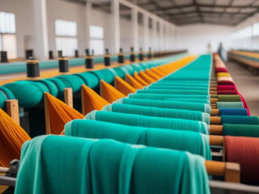 Armoniosa industria textil uruguaya promoviendo moda sostenible con telares y artesanos enfocados en tejidos ecofriendly