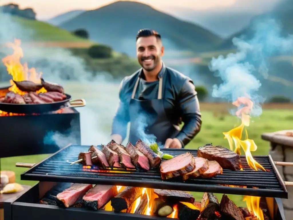 Un asado uruguayo saludable en la campiña con diversidad, tradición y alegría alrededor de la parrilla