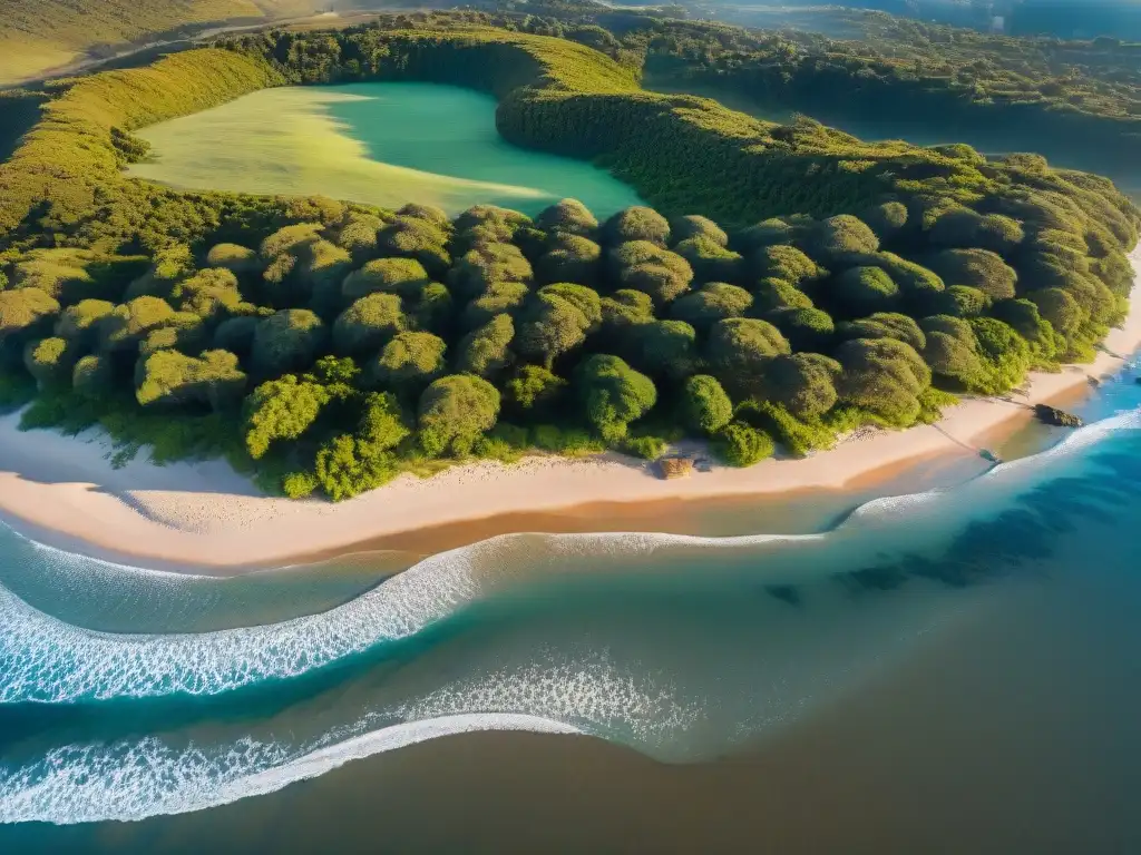 Un atardecer sereno sobre la costa de Uruguay, equilibrio entre la ambición y la felicidad