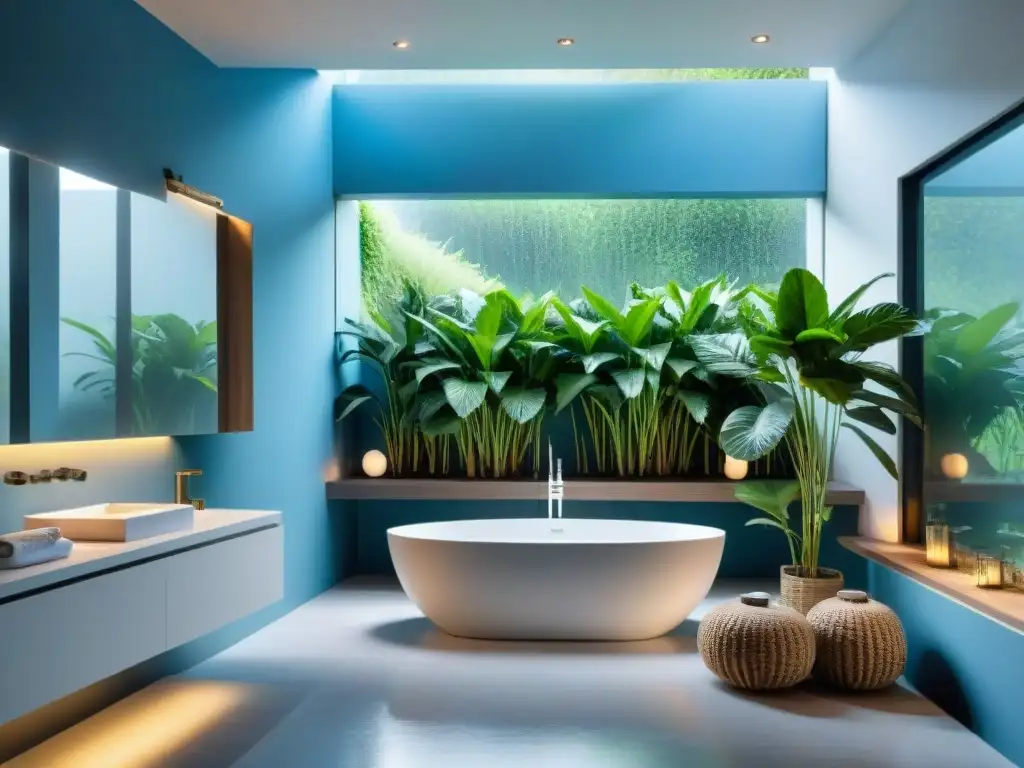 Un baño moderno en Uruguay con soluciones tecnológicas para un ambiente relajante