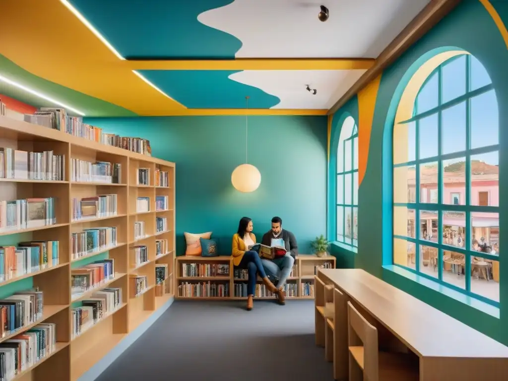 Una biblioteca comunitaria en Uruguay, espacio inclusivo y colorido fomentando el desarrollo cultural