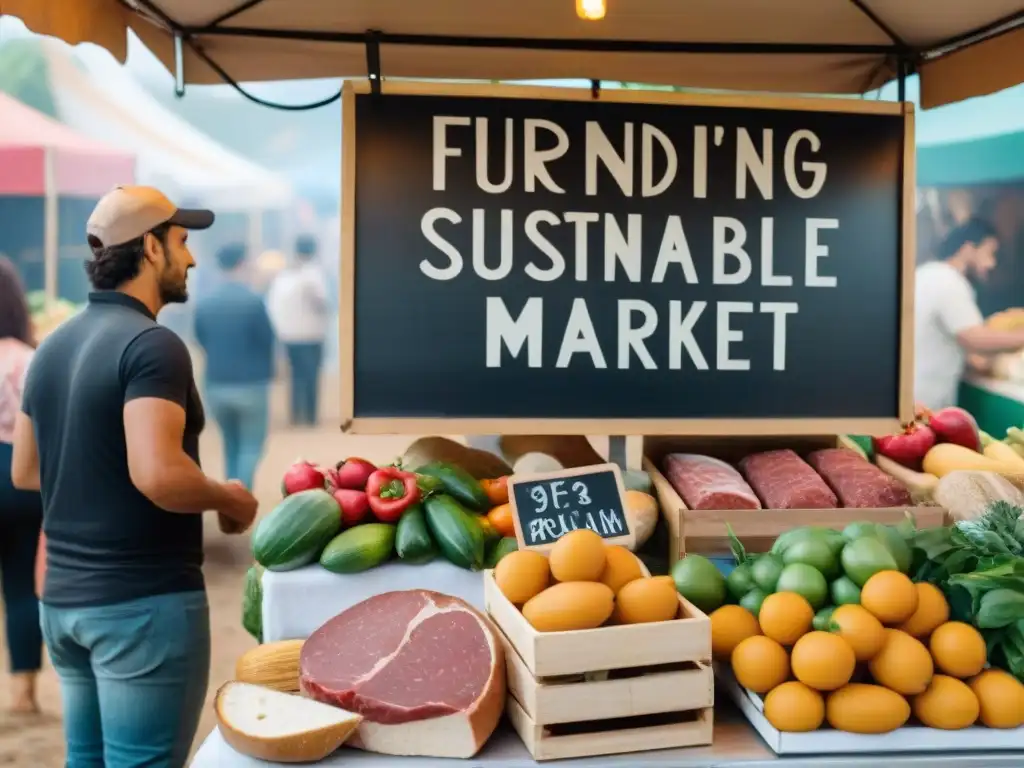 Un bullicioso mercado de agricultores en Uruguay, con productos orgánicos y gastronomía sostenible en Uruguay