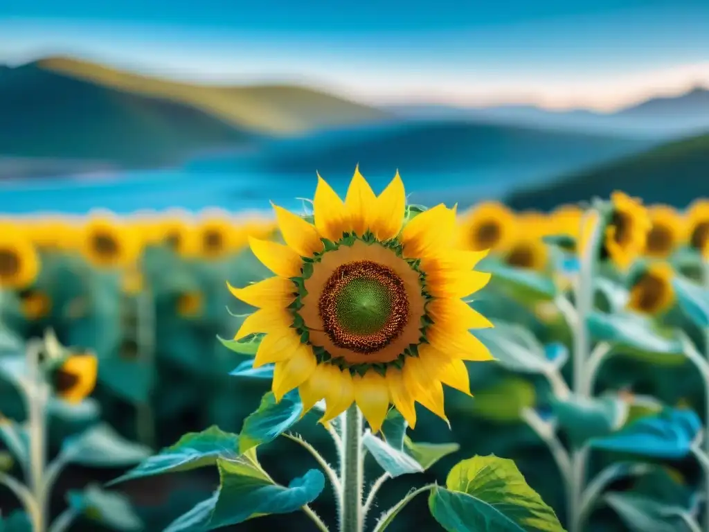 Campo de girasoles en Uruguay con ingredientes naturales uruguayos piel