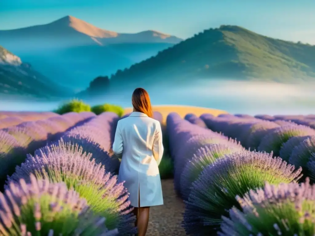 Un campo de lavanda en Uruguay, donde se destilan aceites esenciales para productos de belleza veganos