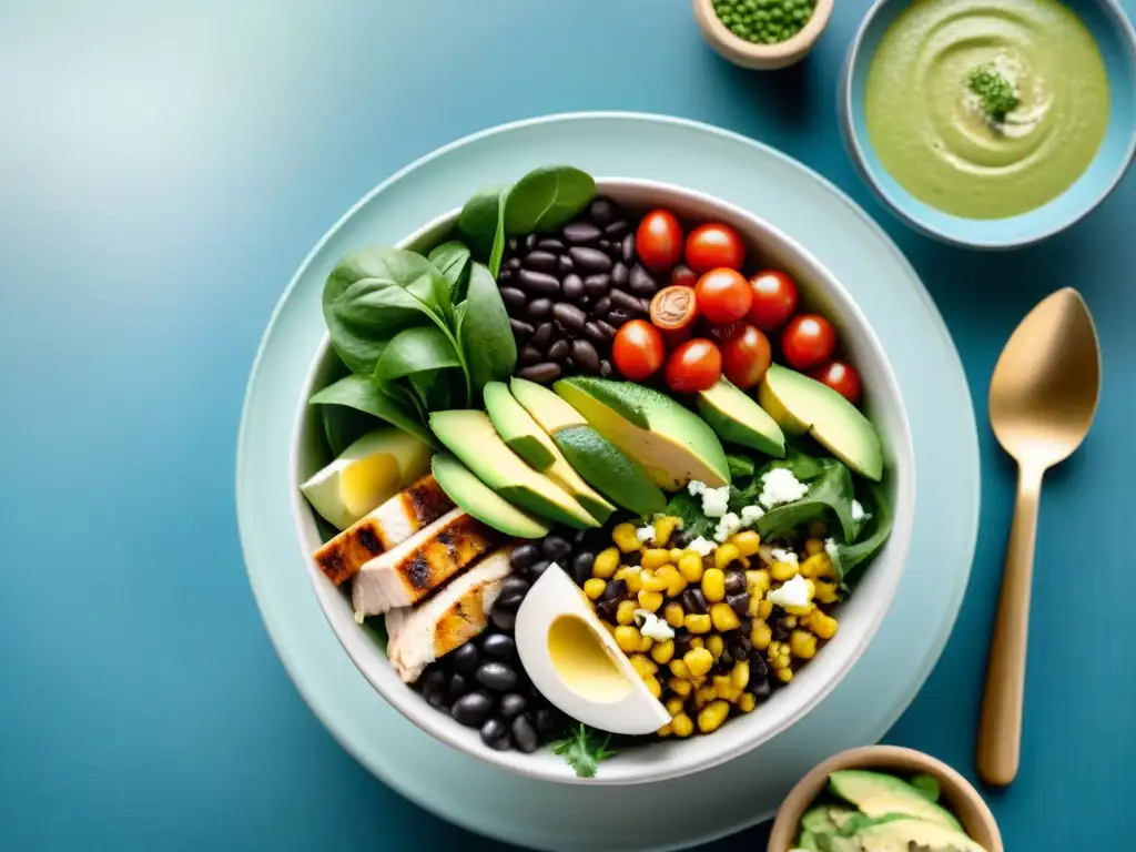 Una colorida ensalada uruguaya con ingredientes frescos y sabrosos