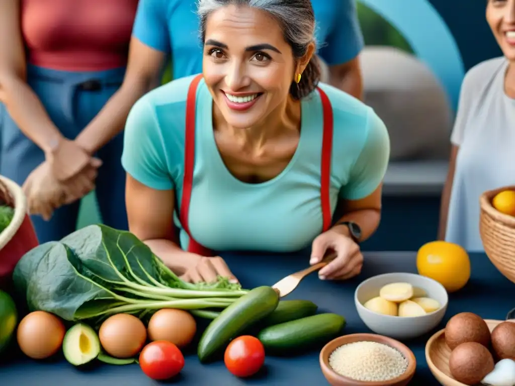 Comunidad uruguaya disfrutando de actividades saludables y alimentos ricos en calcio