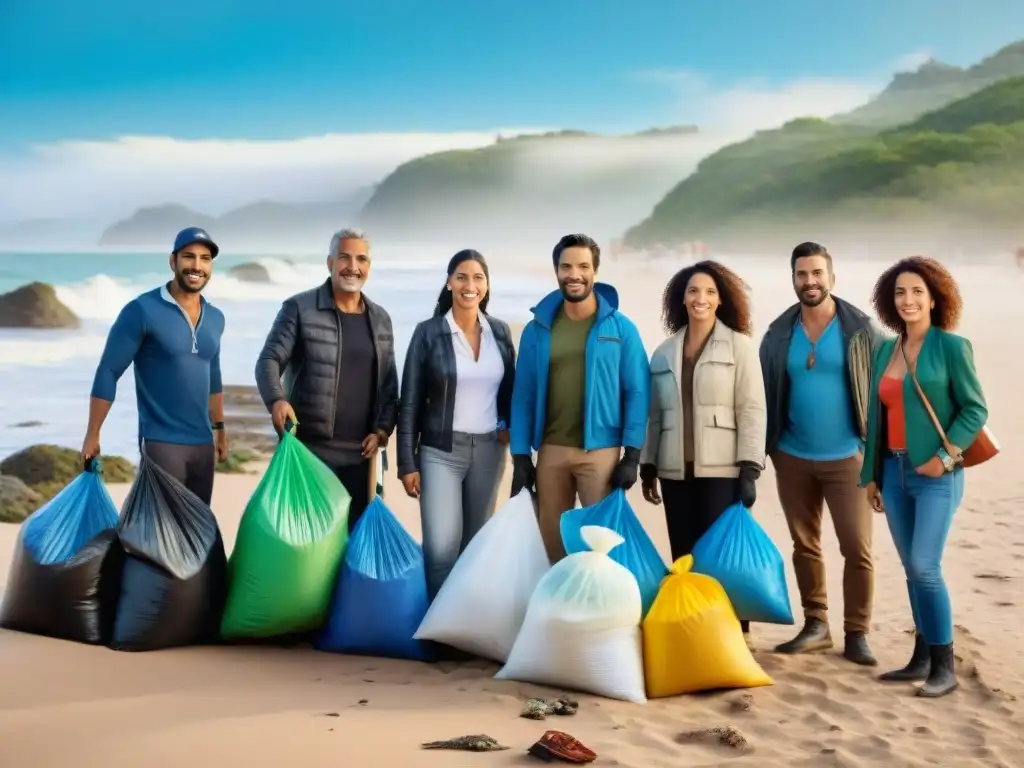 Comunidad uruguaya protegiendo su entorno en limpieza de playa