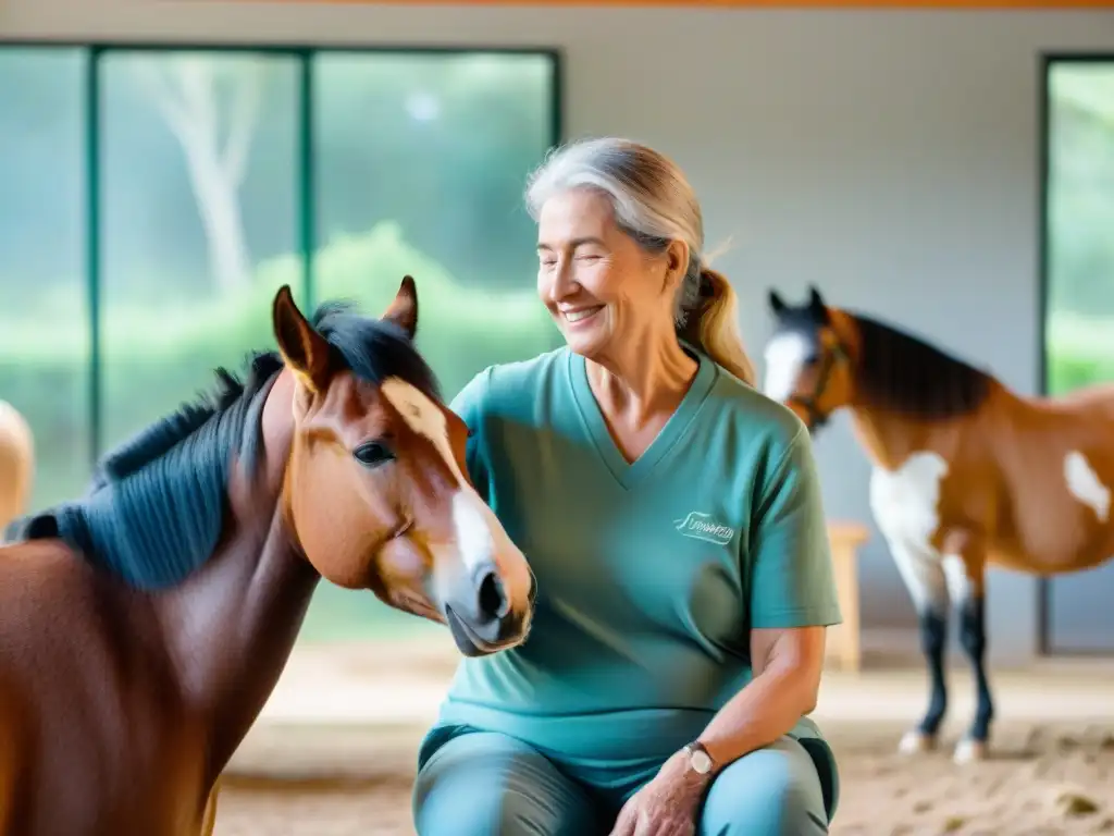 Conmovedora terapia con animales en Uruguay: niño especial abraza perro, mientras anciano interactúa con caballo