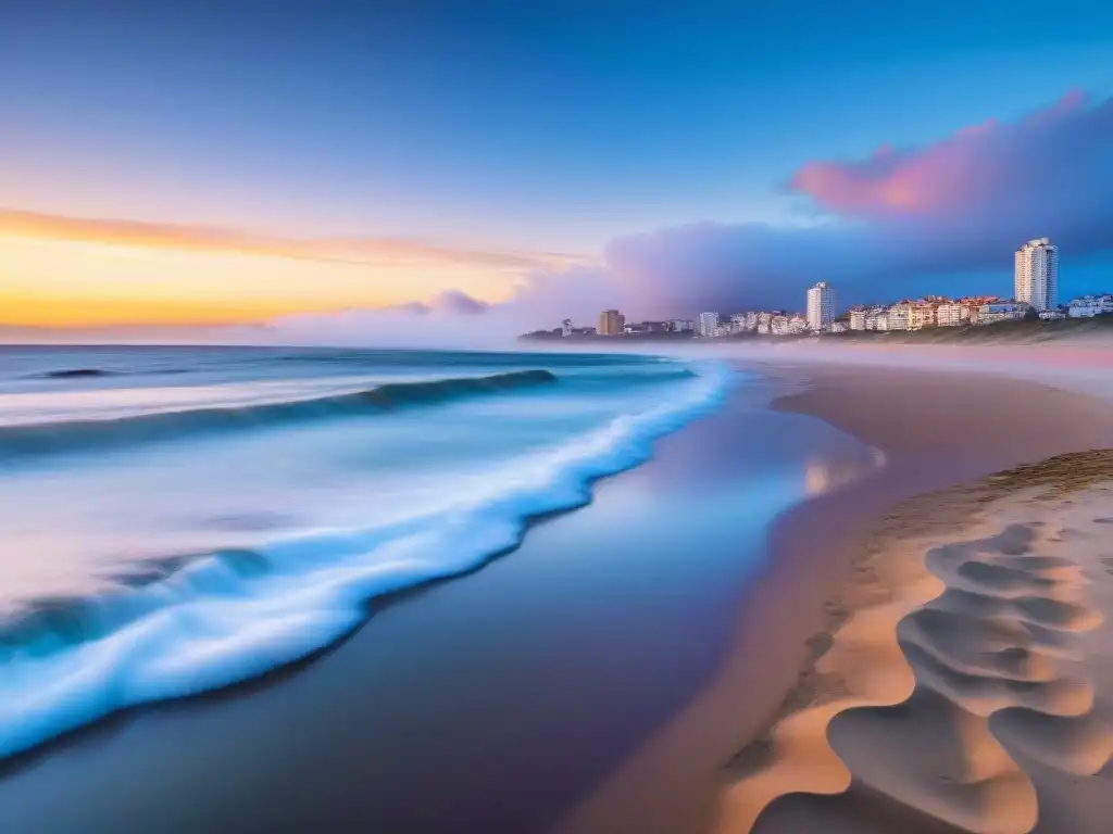 Costa icónica de Punta del Este al atardecer, reflejando paz y relajación