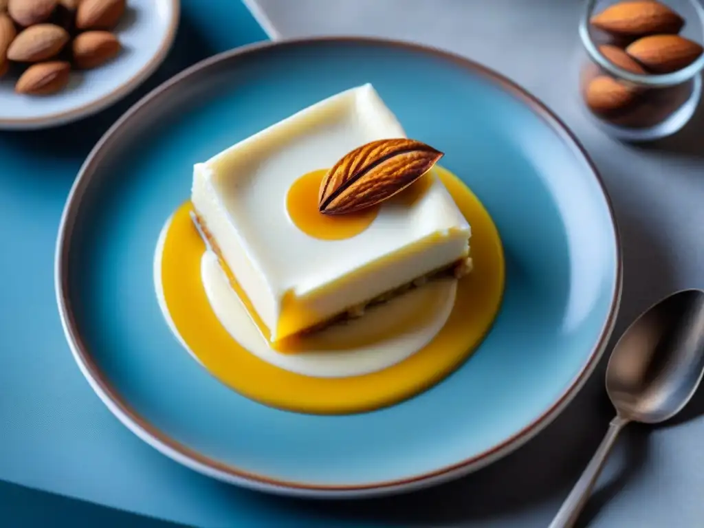 Deliciosa postre chajá uruguayo con leche de almendra casera