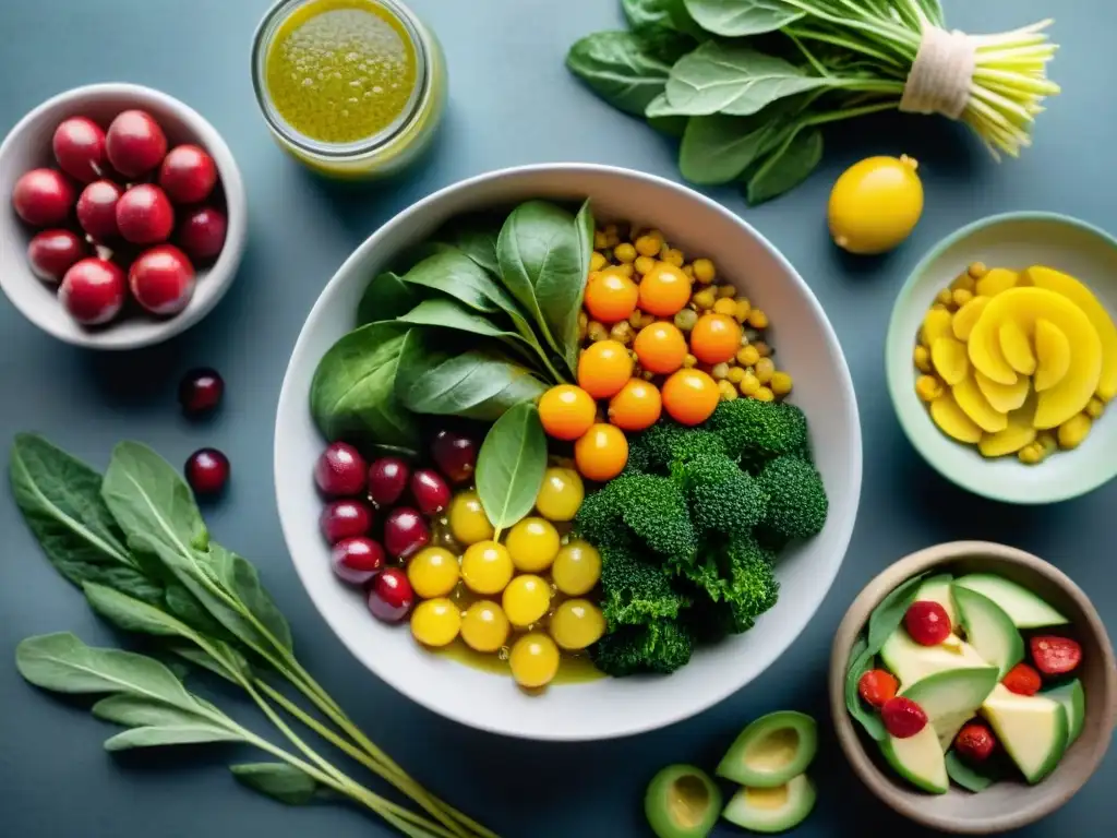 Deliciosa ensalada uruguaya: ingredientes frescos y coloridos en un elegante cuenco