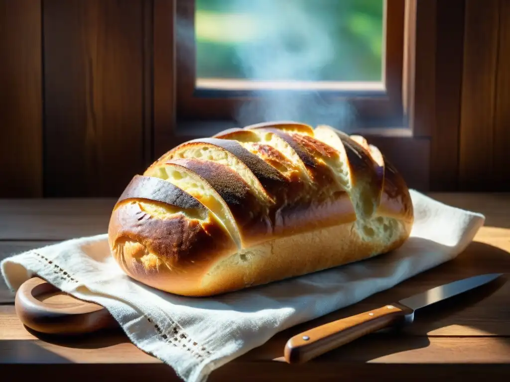 Delicioso pan de azúcar uruguayo recién horneado en mesa rústica con receta saludable