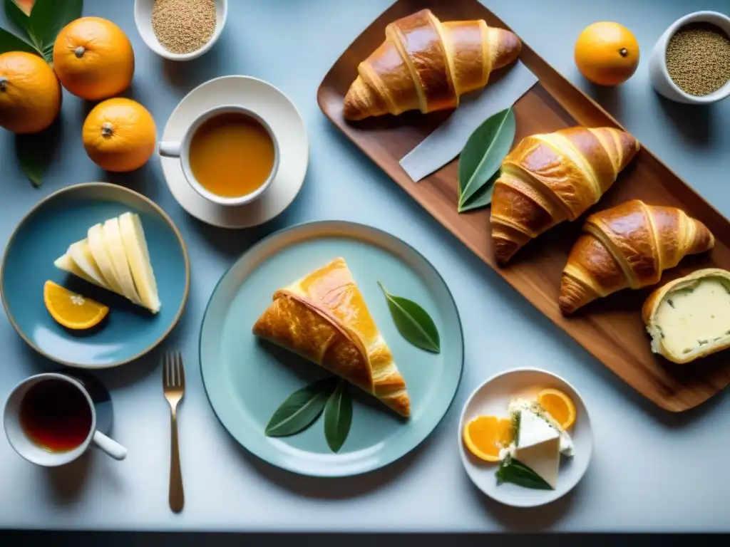 Desayuno saludable en Uruguay con medialunas, mate y más