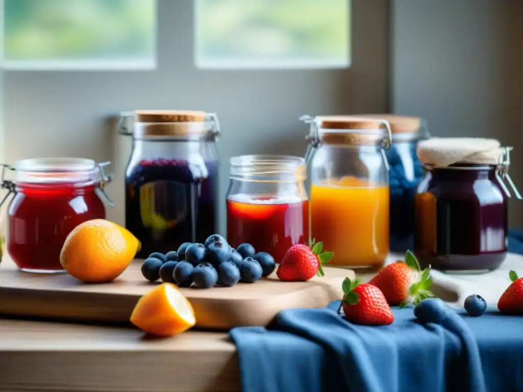 Desayuno uruguayo con mermeladas caseras bajas azúcar y mate en luz matinal