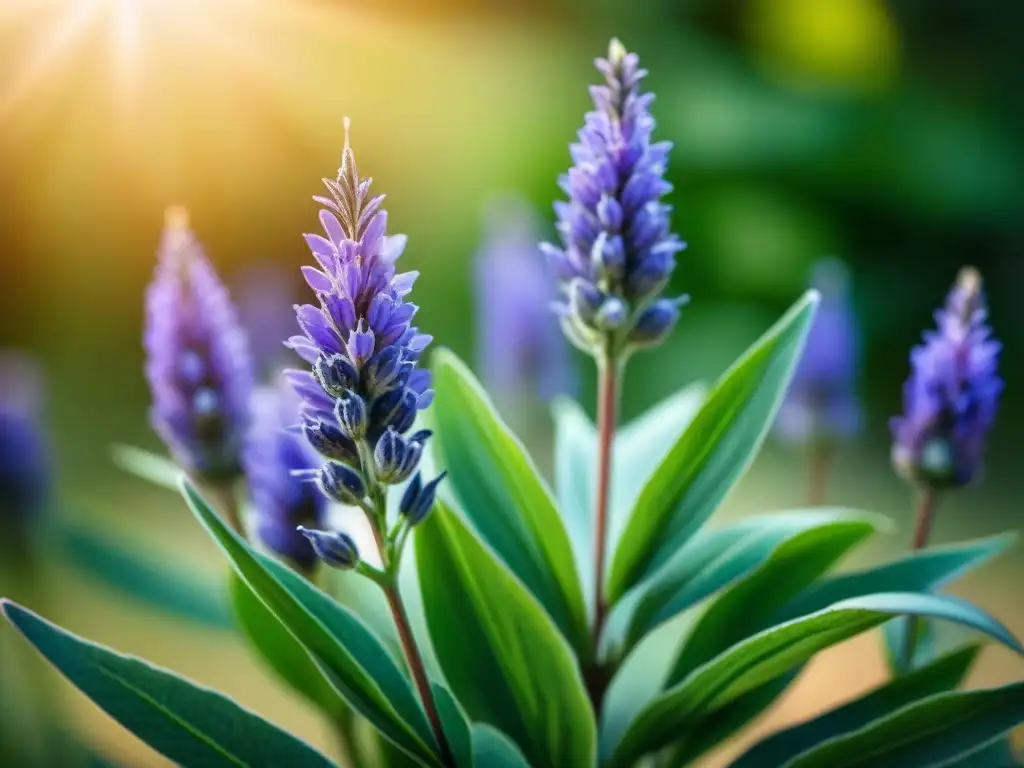 Detalles de una lavanda púrpura vibrante en un jardín sereno