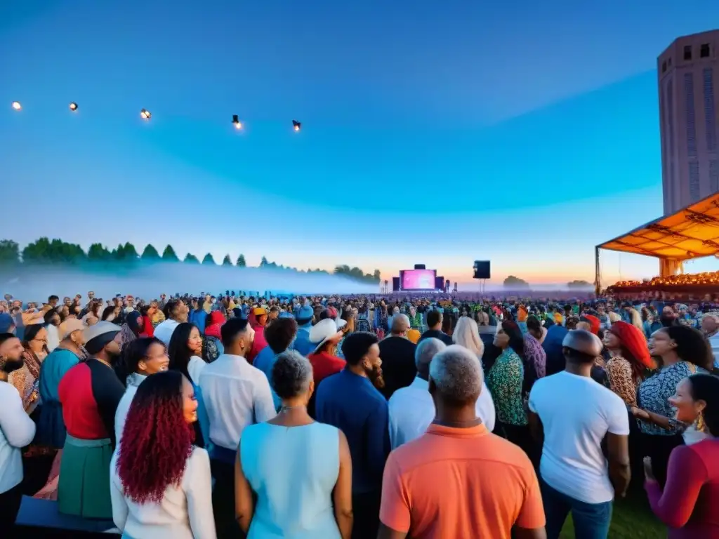 La diversidad se une en un concierto al aire libre, transmitiendo alegría y conexión