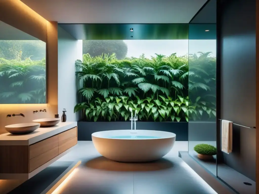 Elegante baño futurista con soluciones tecnológicas para una experiencia relajante en Uruguay