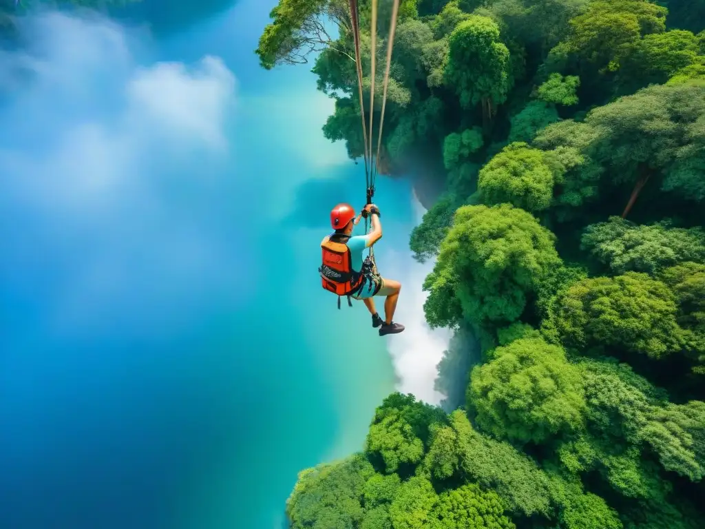 Emocionante aventura Canopy Atlántida bienestar integral entre exuberantes árboles verdes y cielo azul