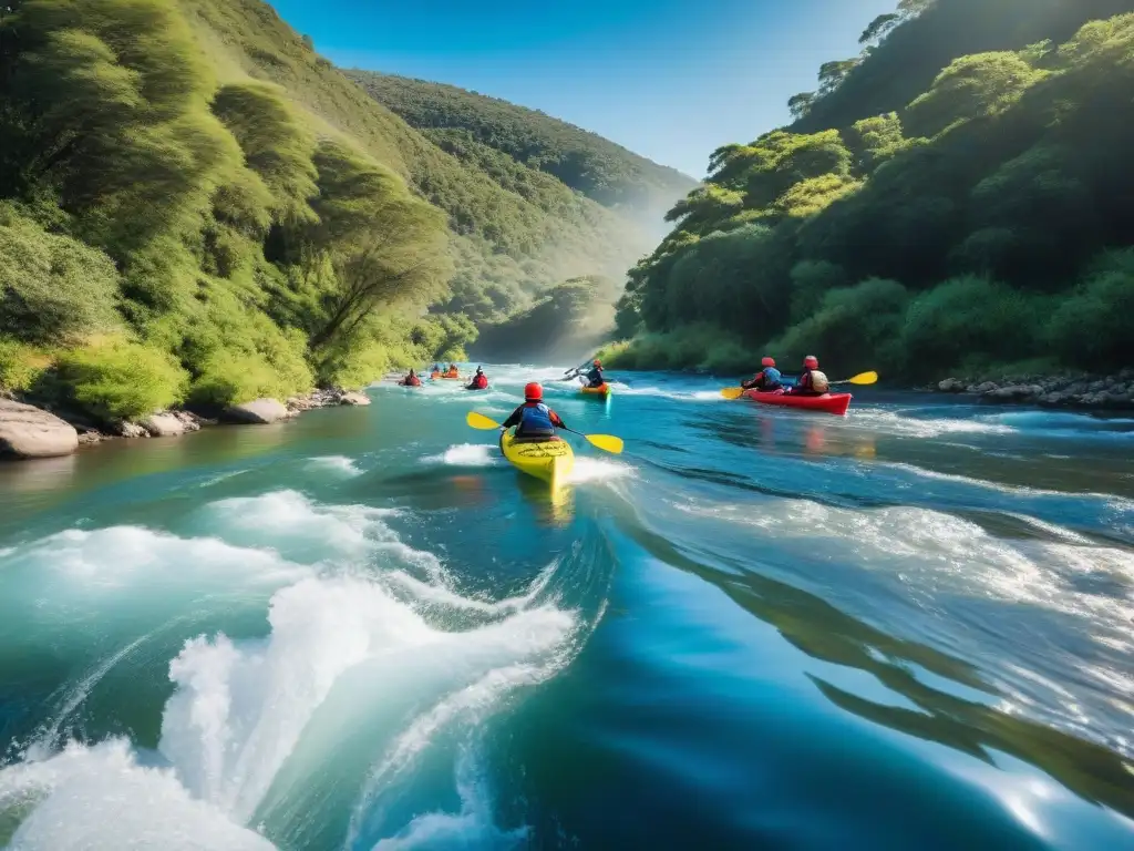 Emocionante kayaking en río Uruguay, rodeados de naturaleza exuberante