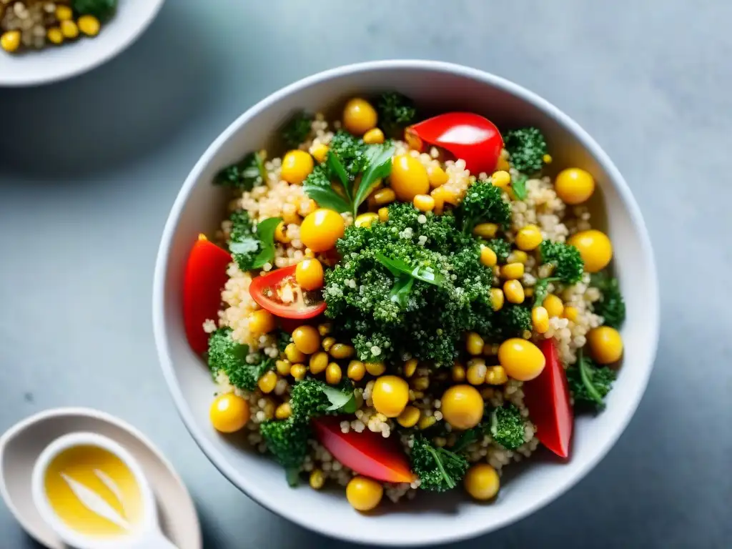 Ensalada de quinoa uruguaya con ingredientes mínimos