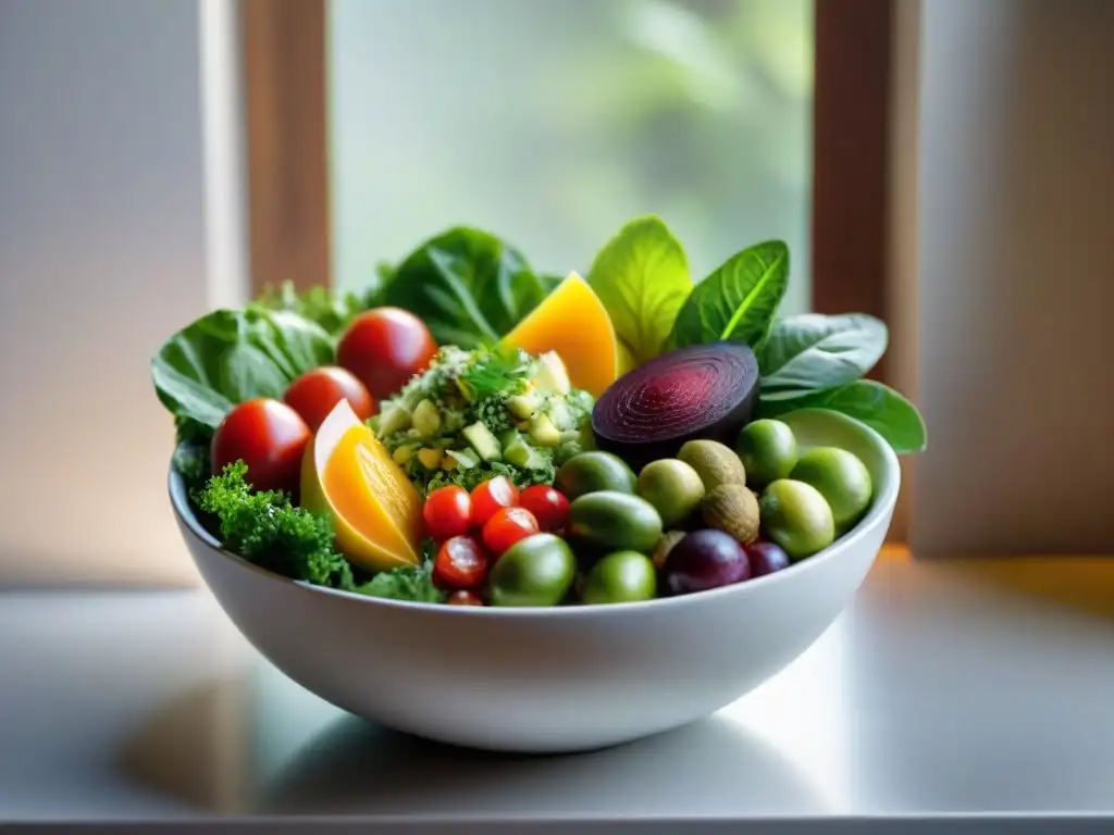 Una ensalada saludable con ingredientes uruguayos, repleta de frescura y color