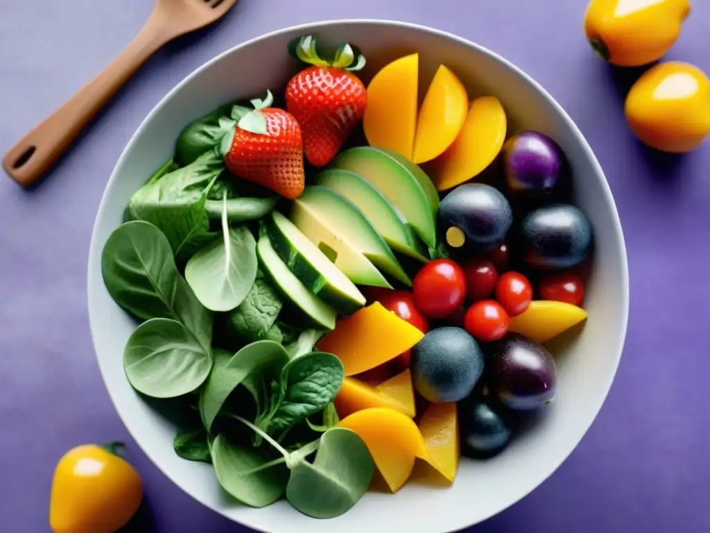 Una ensalada vibrante con ingredientes uruguayos frescos y coloridos