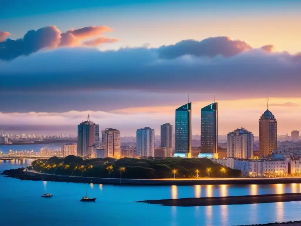 El equilibrio entre rentabilidad y bienestar en el vibrante atardecer de Montevideo, Uruguay