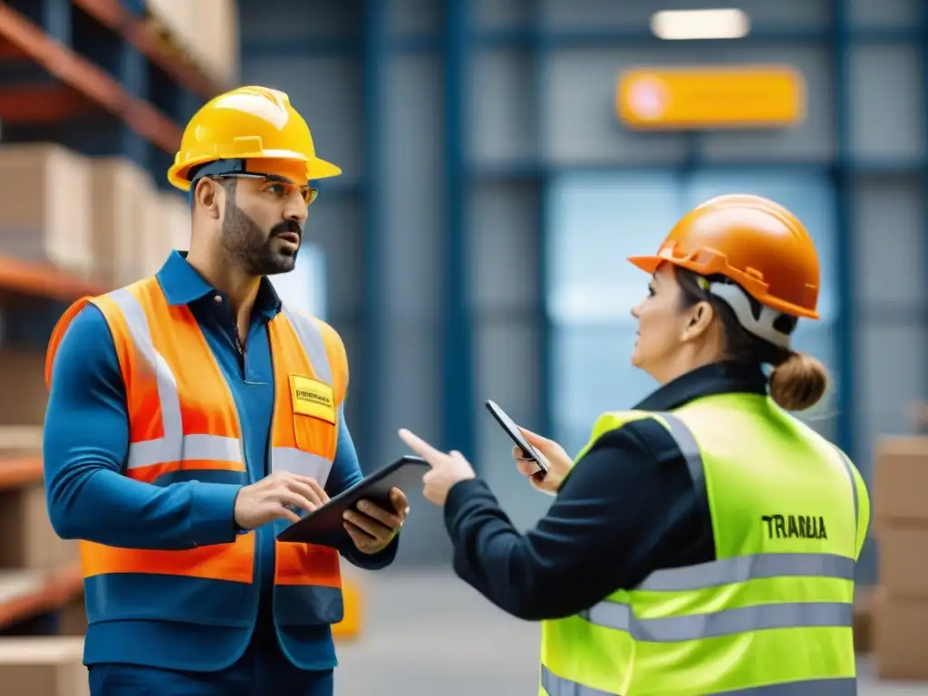 Equipo diverso en Uruguay previene riesgos laborales, con capacitación activa en almacén luminoso