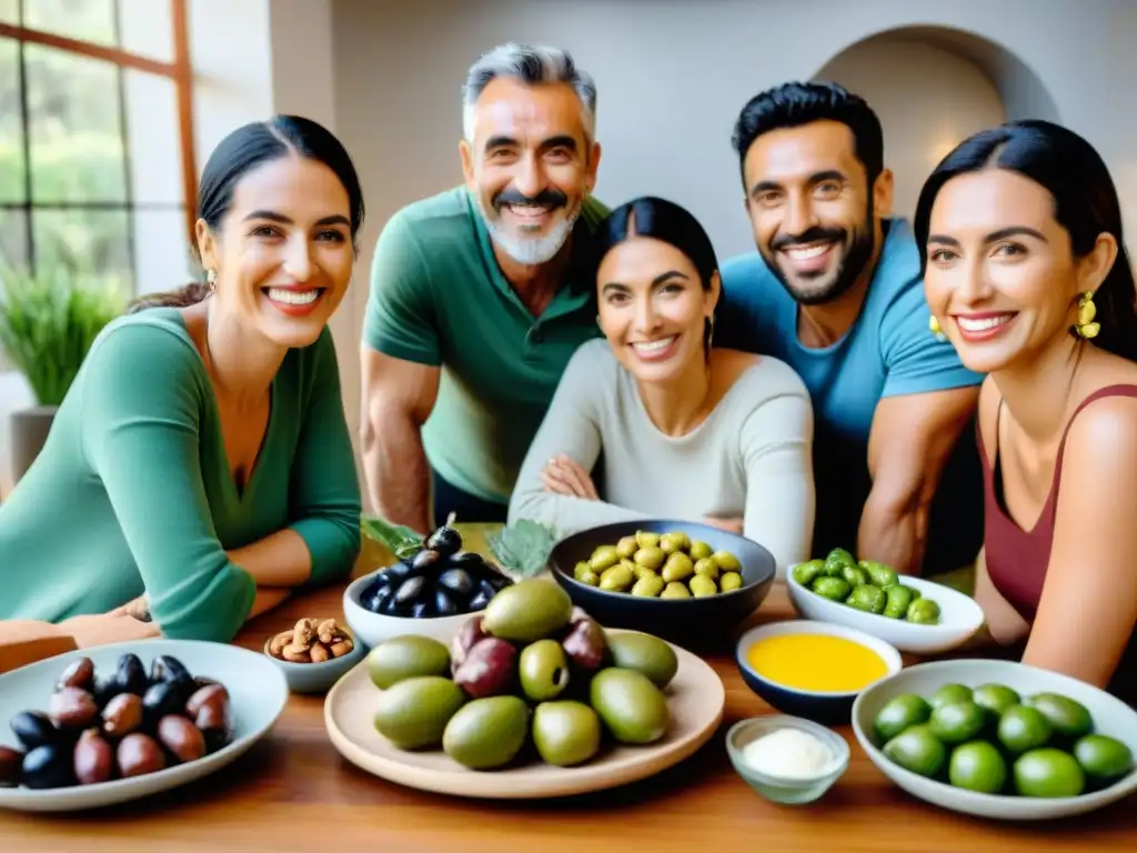 Una escena acogedora en una cocina moderna con platos tradicionales uruguayos ricos en grasas saludables