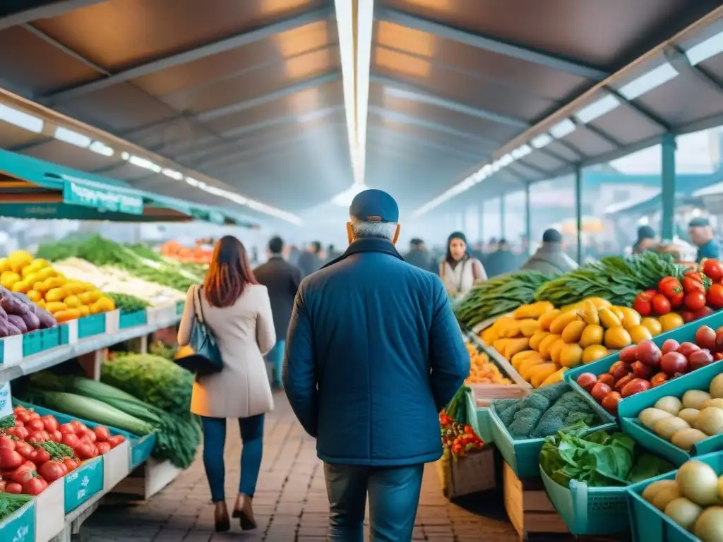 Escena colorida en mercado uruguayo prevención enfermedades transmitidas alimentos Uruguay