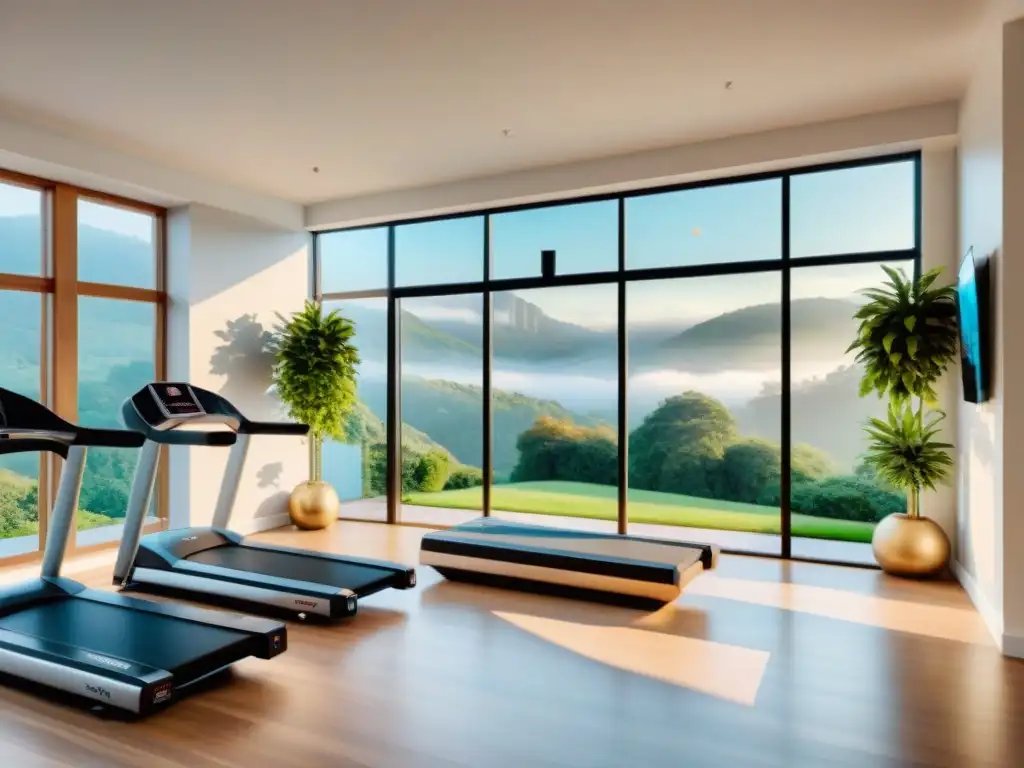 Un espacio de gimnasio en casa moderno y elegante en Uruguay, con equipos de alta calidad y motivación inspiradora