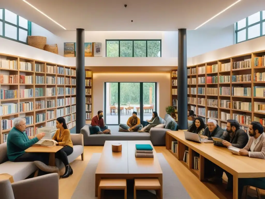 Un espacio inclusivo y vibrante en una biblioteca comunitaria en Uruguay, fomentando el desarrollo cultural