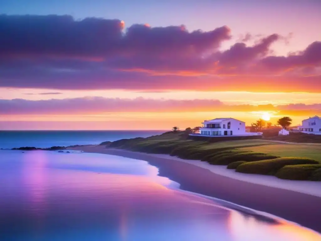 Espectacular amanecer en la costa de Punta del Este, Uruguay, maximizando bienestar personal en un escenario sereno y vibrante