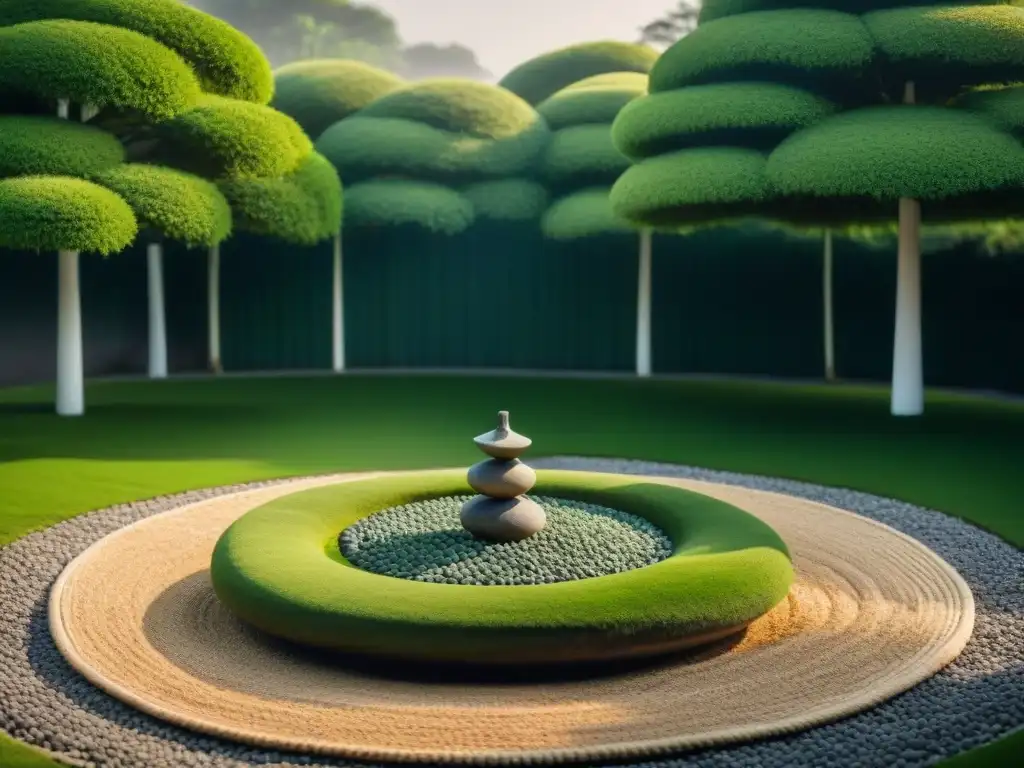 Jardín Zen en Uruguay con estanque, farol japonés y armonía para la meditación Zen en Uruguay