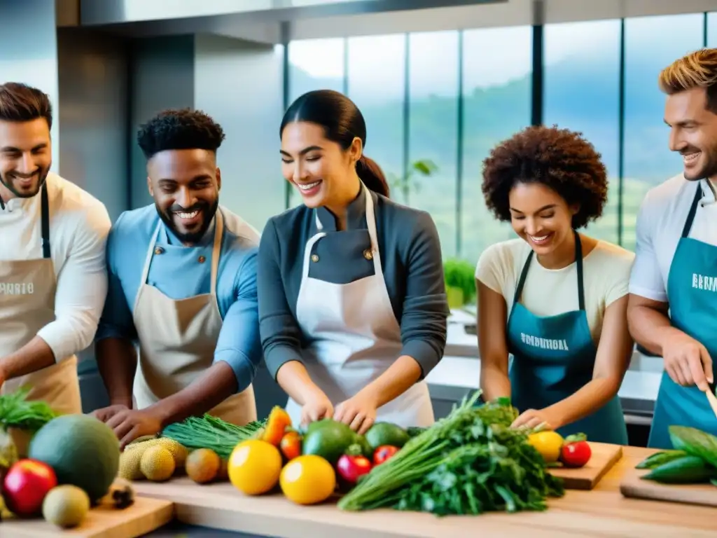 Estudiantes disfrutan clase de cocina en Uruguay con frutas y verduras