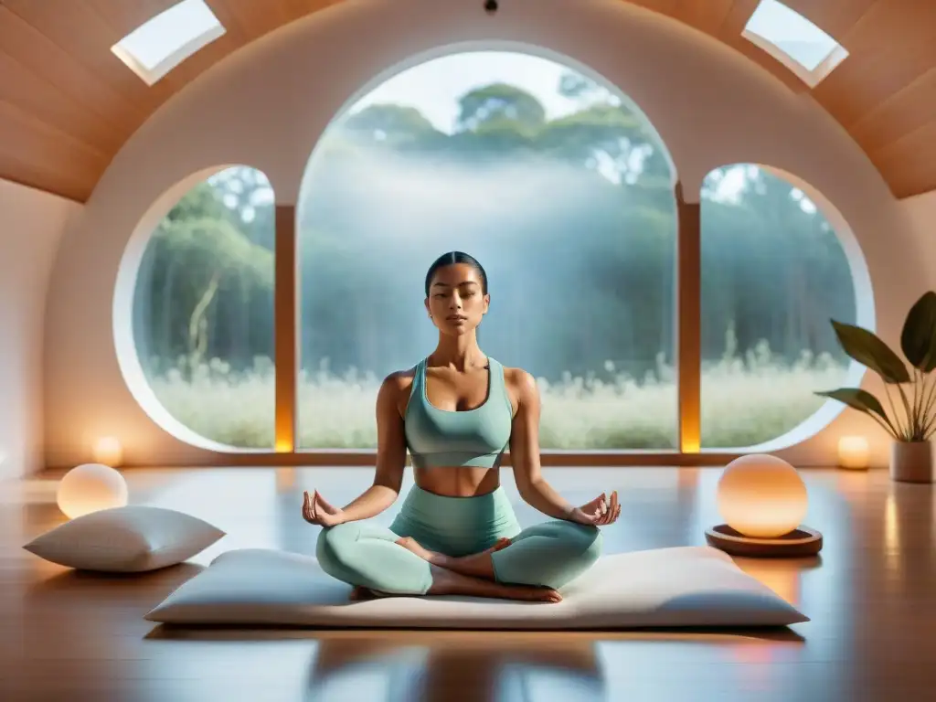 Un estudio de meditación en Uruguay que fusiona lo tradicional con la tecnología para el bienestar mental, iluminado por luz natural