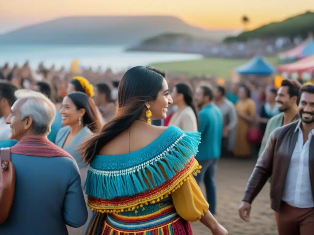 Un festival cultural vibrante en Uruguay: bailes, música, arte y talleres en un ambiente festivo junto al río