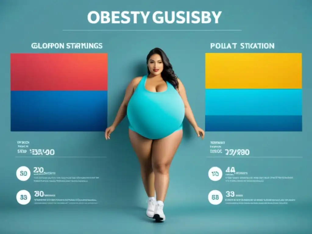 Gráficos coloridos muestran la prevención de obesidad en Uruguay frente a promedios globales, inspirando acción