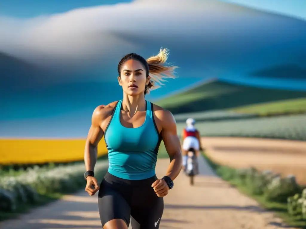 Grupo diverso practicando deporte al aire libre en Uruguay: dieta uruguaya y entrenamiento integral