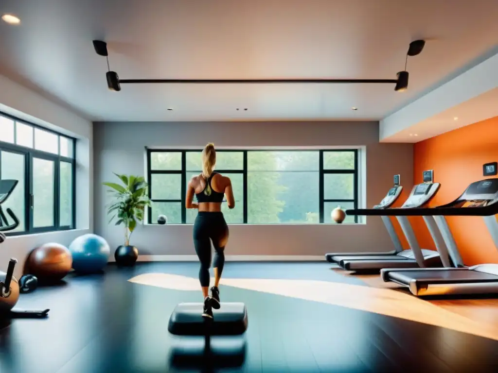 Grupo diverso entrena juntos en moderno gimnasio en casa, inspirando con rutinas variadas y motivación