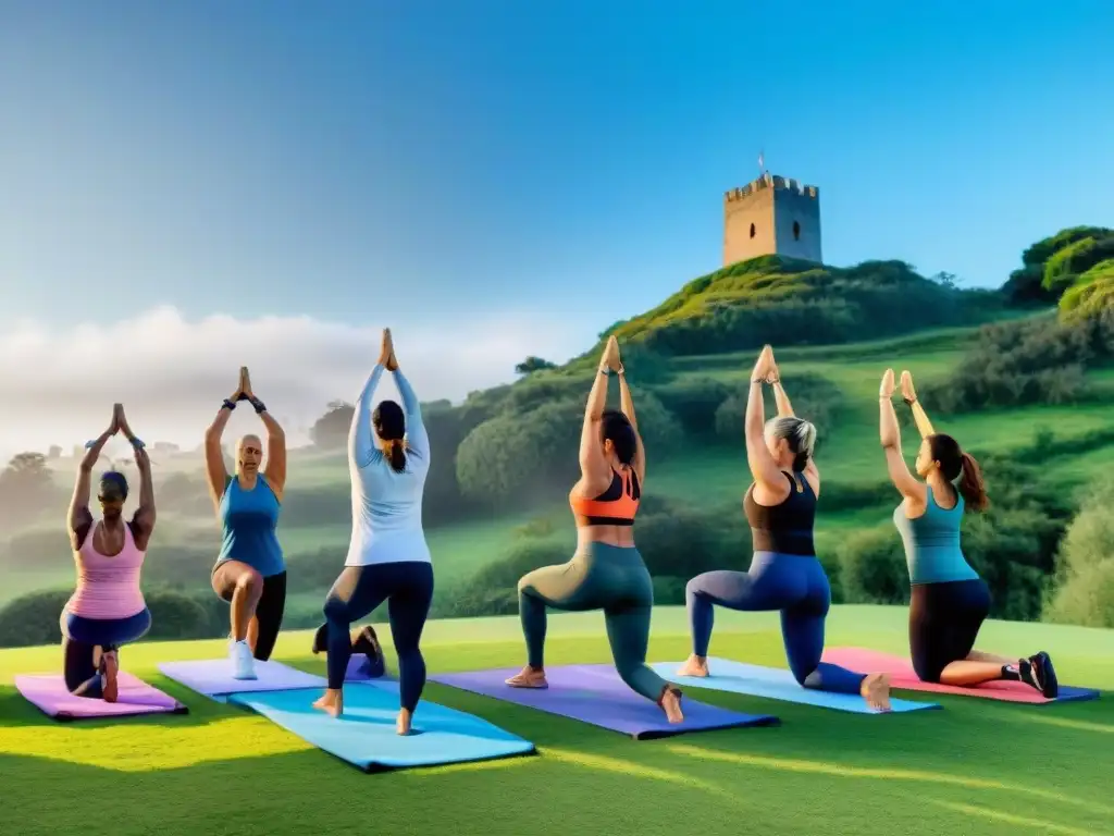 Grupo diverso ejercitándose en parque de Uruguay con consejos prevención lesiones ejercicio Uruguay