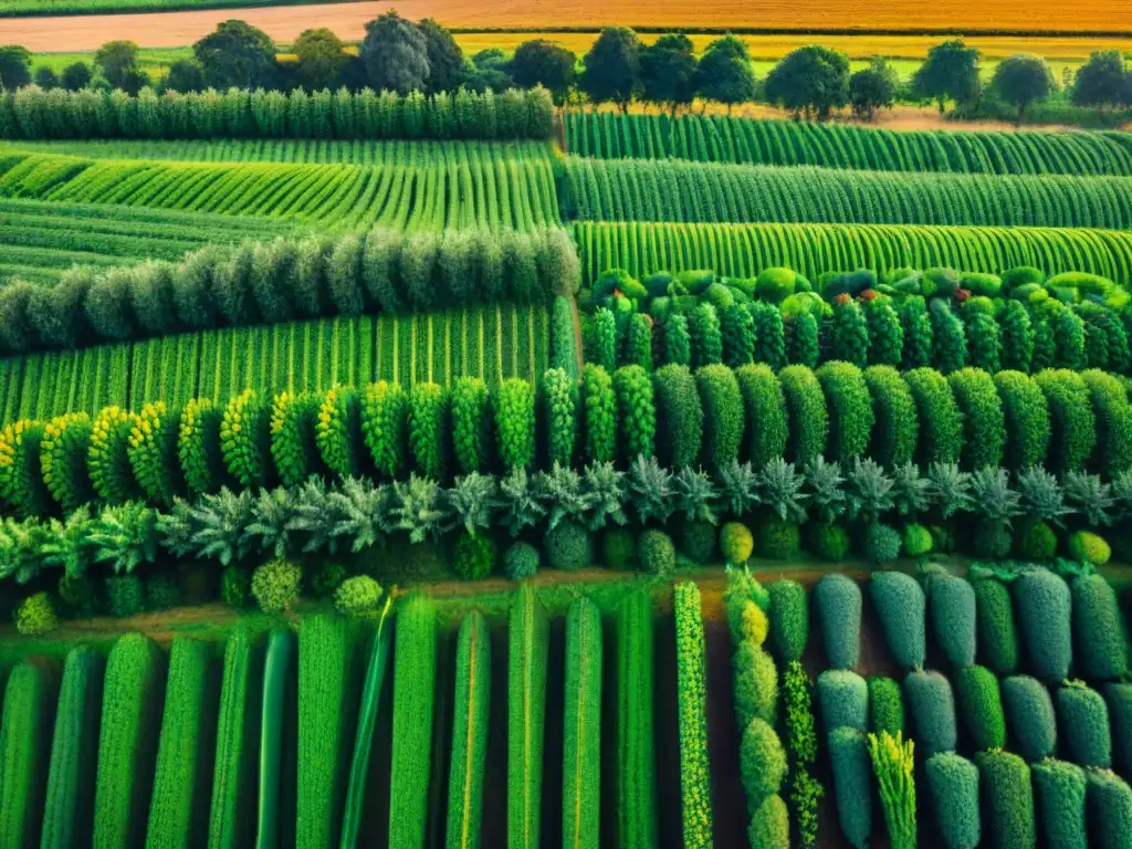 Hermosa granja verde en Uruguay con agricultura consciente y diversidad