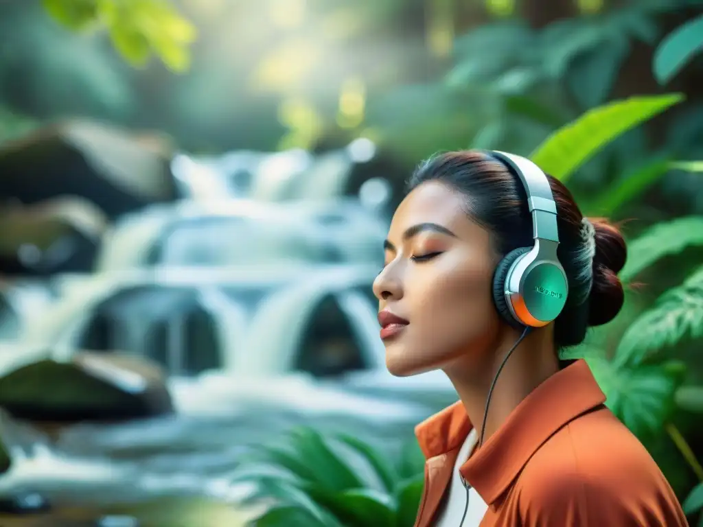 Inmerso en la música, conexión con la naturaleza y bienestar