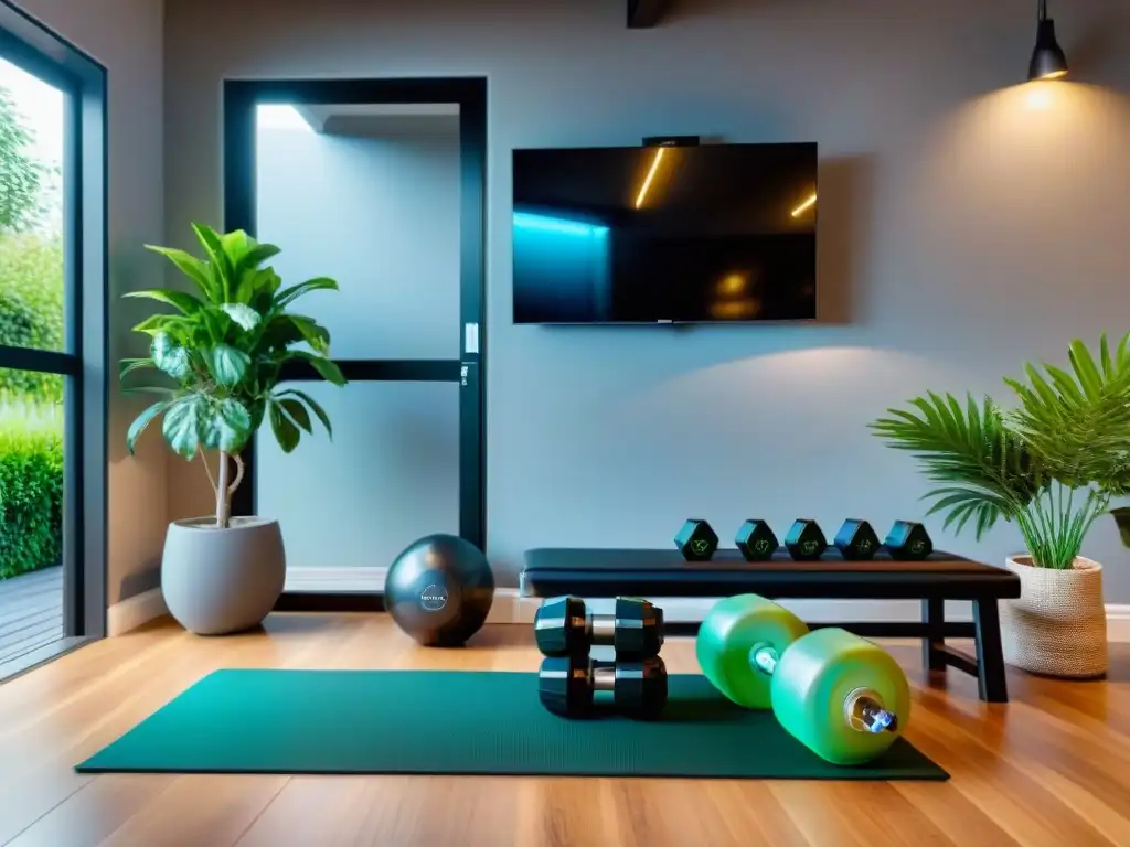 Home gym de lujo: rutinas interactivas y equipamiento moderno Inspirador gimnasio en casa con los mejores accesorios para entrenamiento