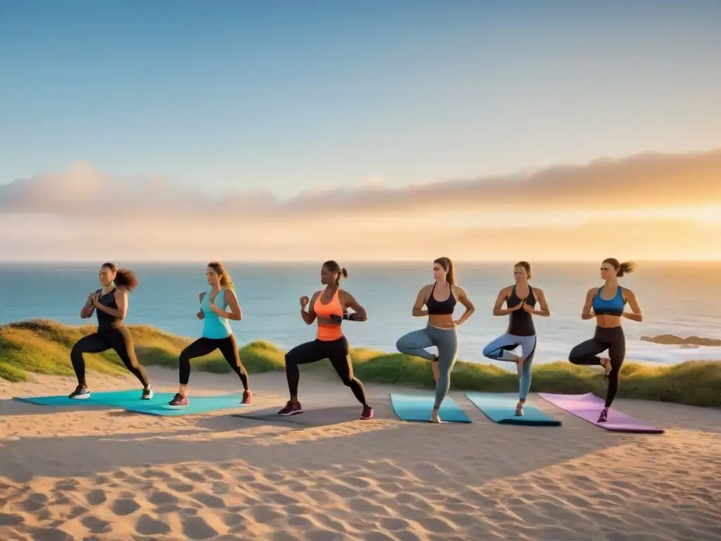 Inspiradoras rutinas de ejercicio en Uruguay: diversidad y energía en la costa al amanecer