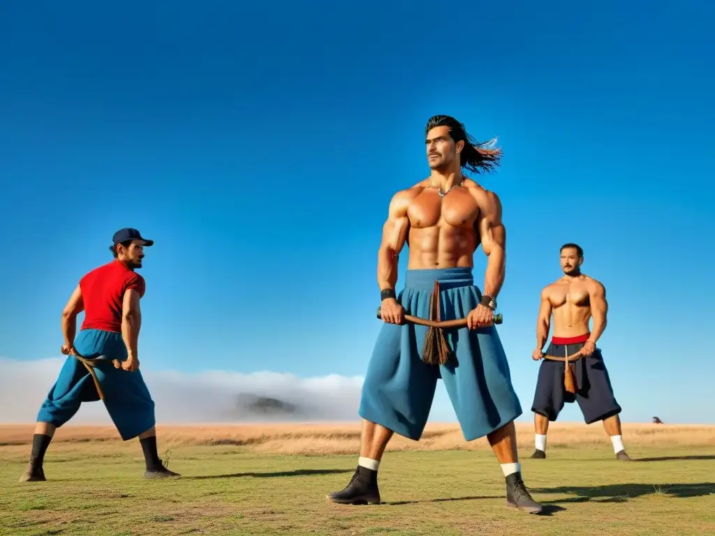 Fitness integral para bienestar uruguayo: Gauchos realizan ejercicios tradicionales en las llanuras de Uruguay