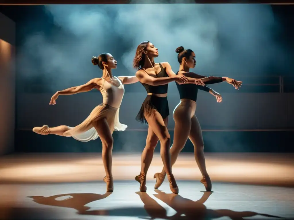 Intensa danza contemporánea en Uruguay, cuerpos entrelazados en emotiva coreografía